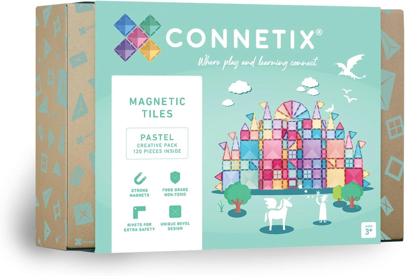 CONNETIX Pastel Creative Pack 120ピース Connetix Pastel Creative Pack (120 Pieces) – Bright Bean Toys