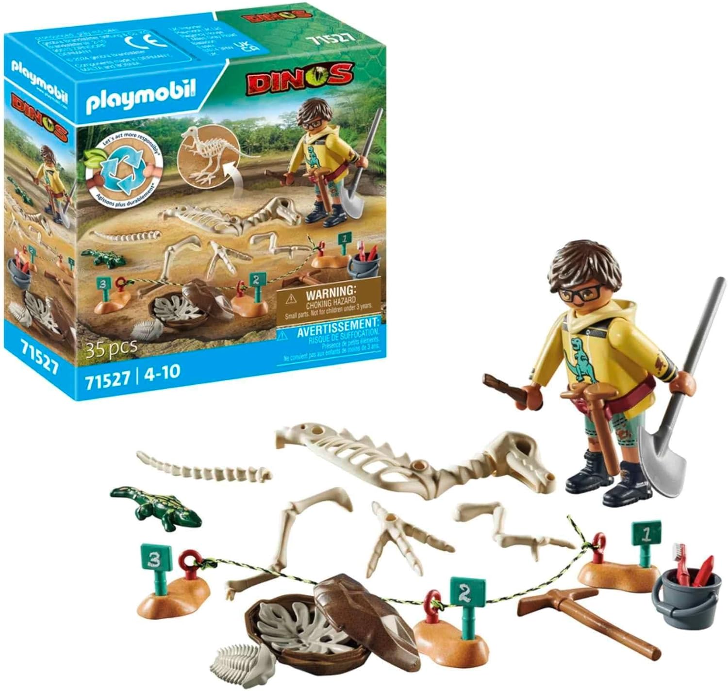 Playmobil Archaeological dig with dinosaur skeleton – Bright Bean Toys