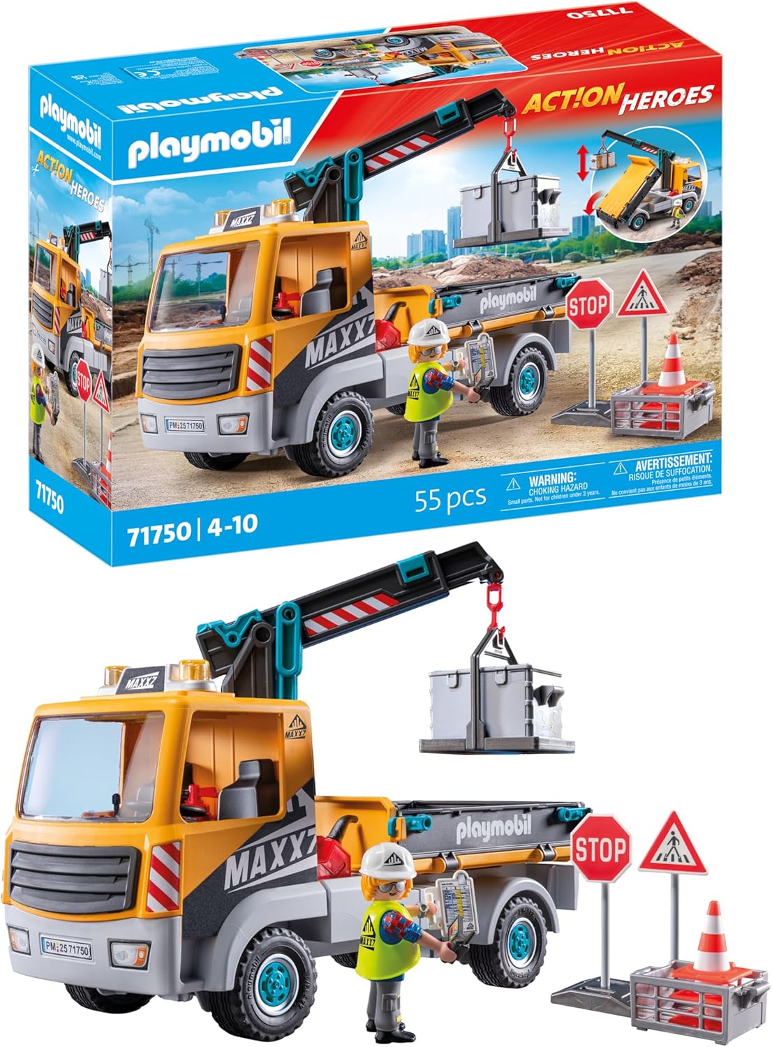 Playmobil Construction Truck with Crane (71750) – Bright Bean Toys