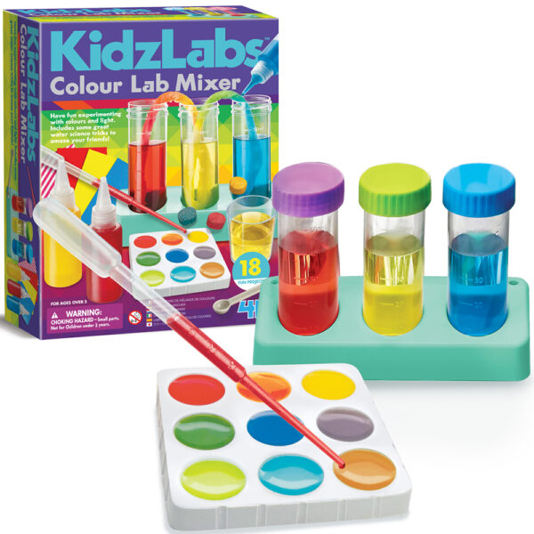 colour lab mixer with test tubes and paitns