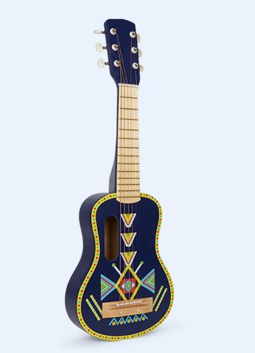 Djeco Animambo Small 6-String Wooden Guitar – 54cm Kids Guitar with Plectrum & Spare Strings (Ages 3+)