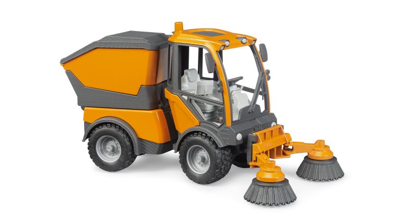Bruder VarioCar Street Sweeper – Municipal Road Cleaning Vehicle with Rotating Brushes (Ages 4+)