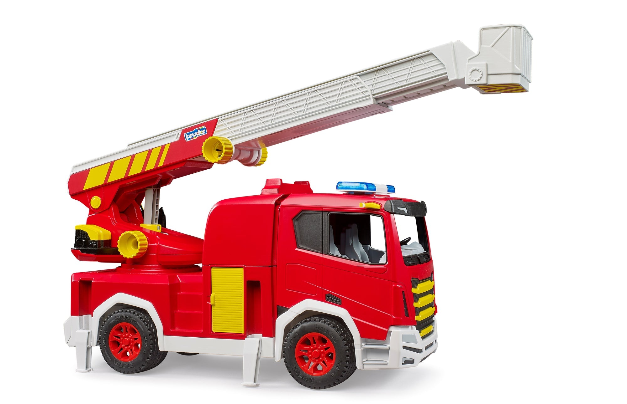 Bruder ROADMAX Fire Engine with Turnable Ladder – Rotating Ladder Fire Truck for Toddlers (Ages 2+)