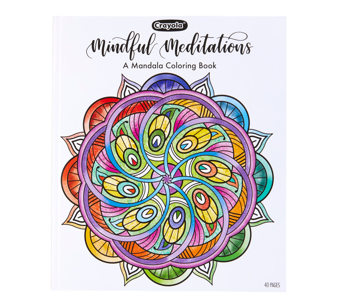Crayola Mindful Meditations 40-Page Colouring Book – Stress-Relief Colouring for Adults & Teens (Ages 12+)