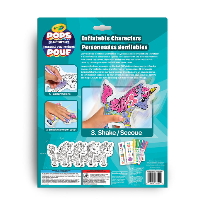 Crayola POPs 3D Activity Set, Inflatable Characters - Unicorn