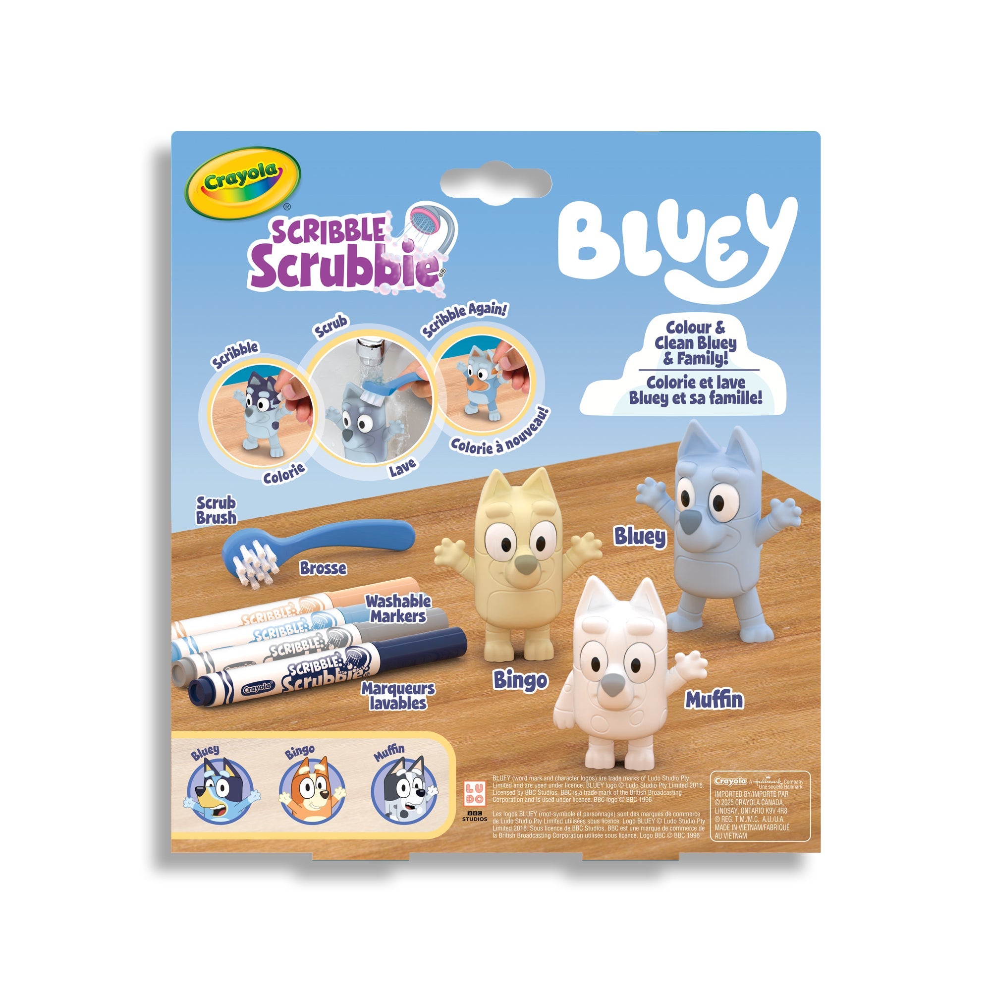 Crayola Bluey Scribble Scrubbie Playset, 3 Count
