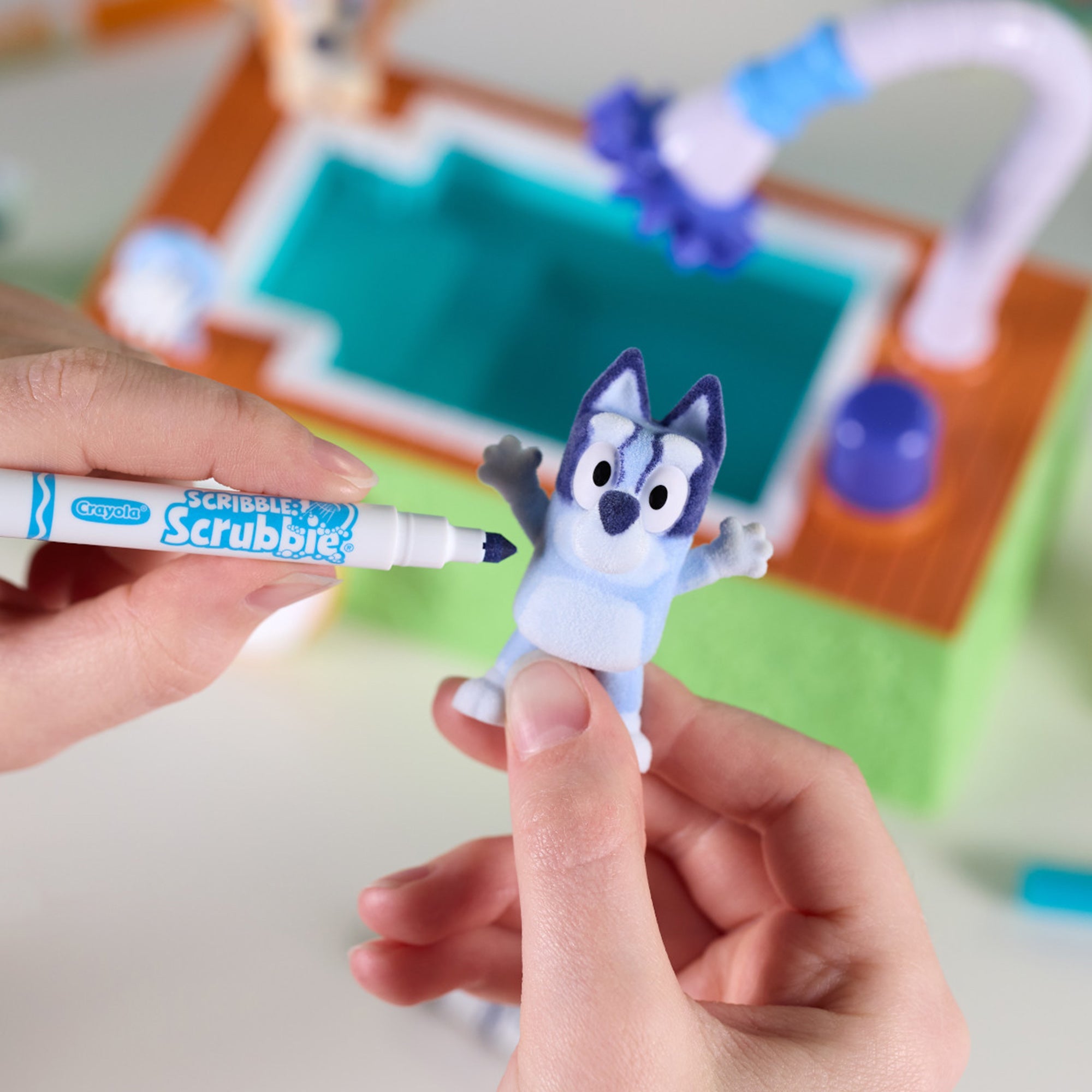 Crayola Bluey Scribble Scrubbie Poolside Playset, 4 Count