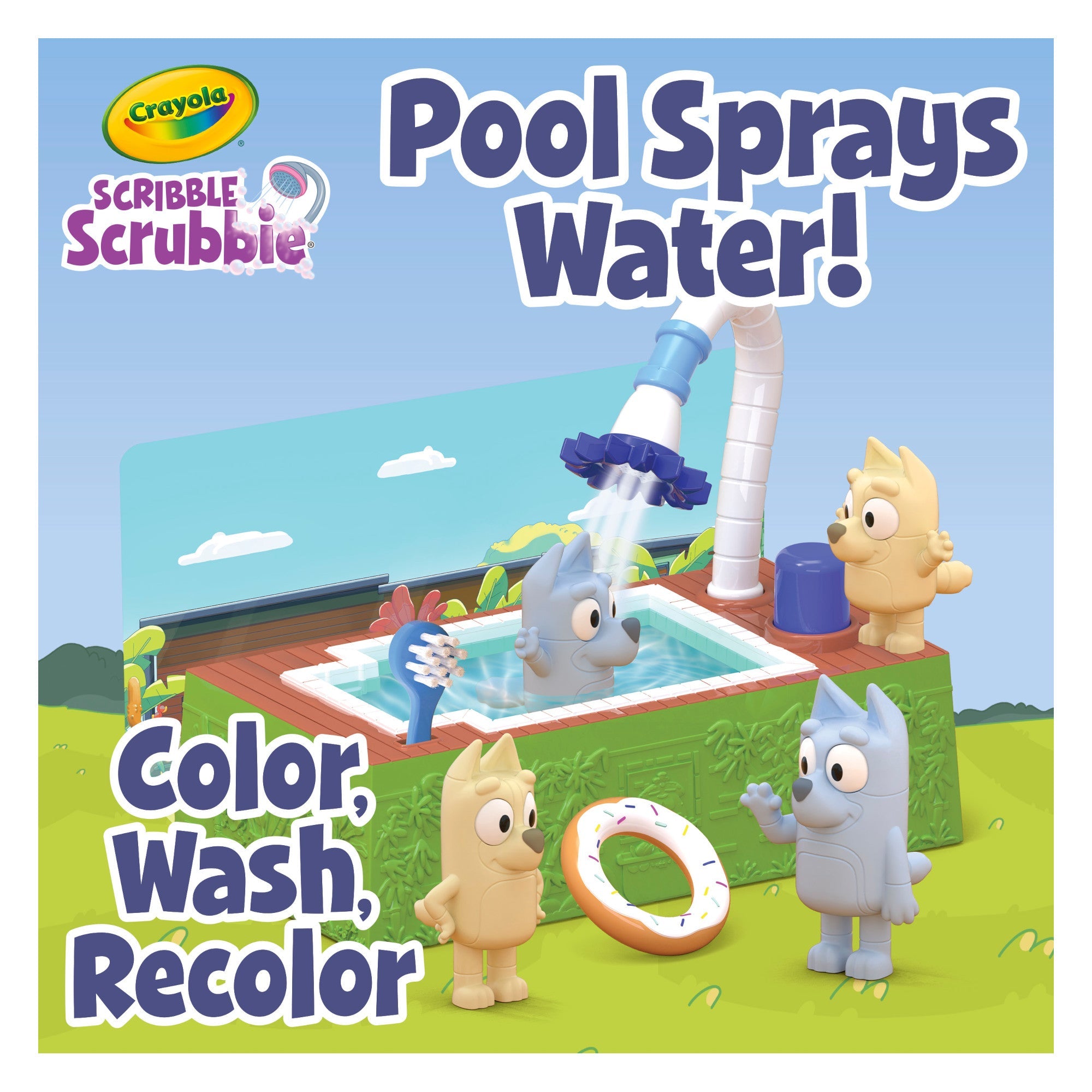 Crayola Bluey Scribble Scrubbie Poolside Playset, 4 Count