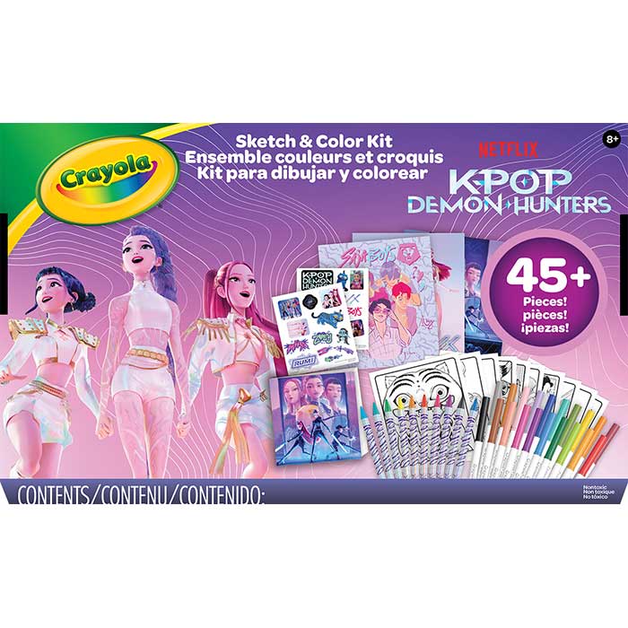 Crayola K-Pop Demon Hunters Sketch & Colour Art Kit – Complete KDH Artist Set (Ages 8+)