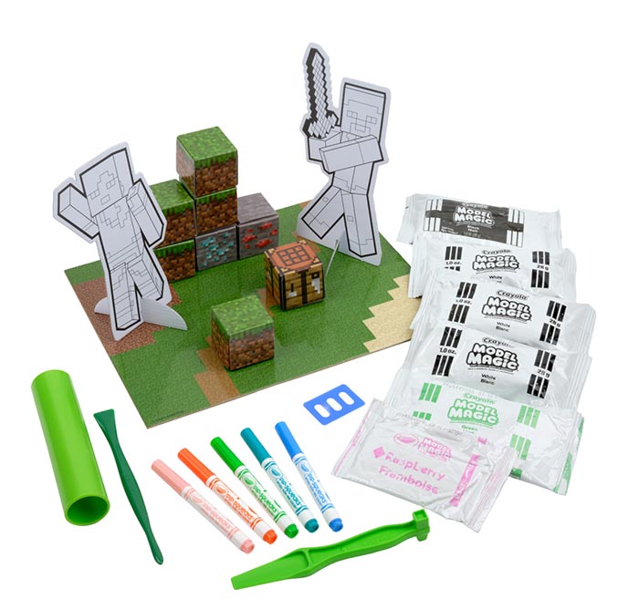 Crayola Minecraft Sculpt & Play Kit – Model Magic Clay Building Activity for Minecraft Fans (Ages 6+)
