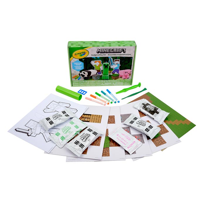 Crayola Minecraft Sculpt & Play Kit – Model Magic Clay Building Activity for Minecraft Fans (Ages 6+)