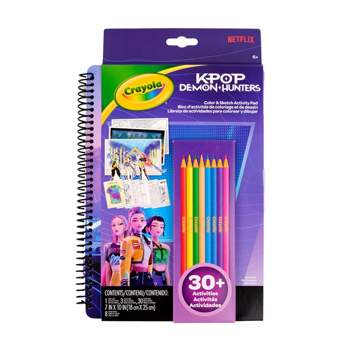 Crayola K-Pop Demon Hunters Colour & Sketch Activity Pad – Licensed KDH Activity Pad (Ages 6+)