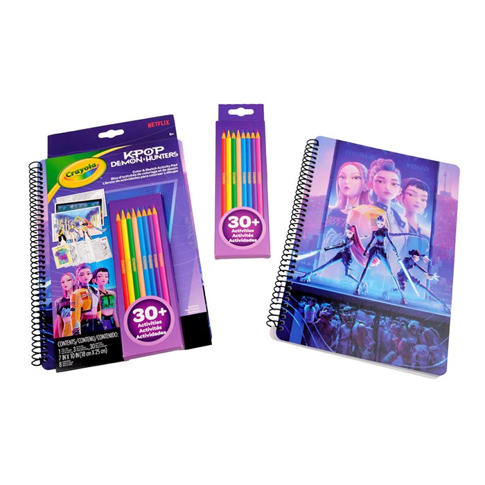 Crayola K-Pop Demon Hunters Colour & Sketch Activity Pad – Licensed KDH Activity Pad (Ages 6+)