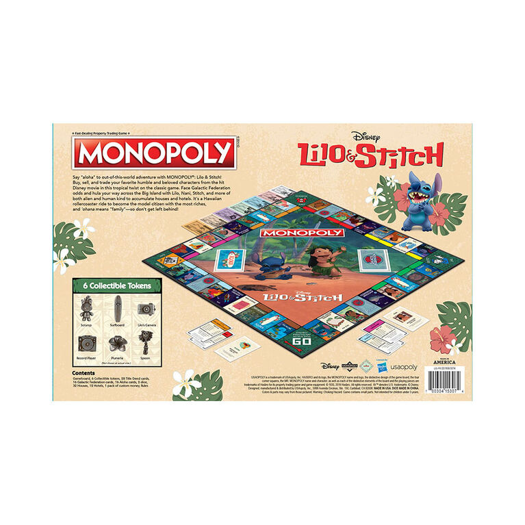 Monopoly Disney's Lilo And Stitch