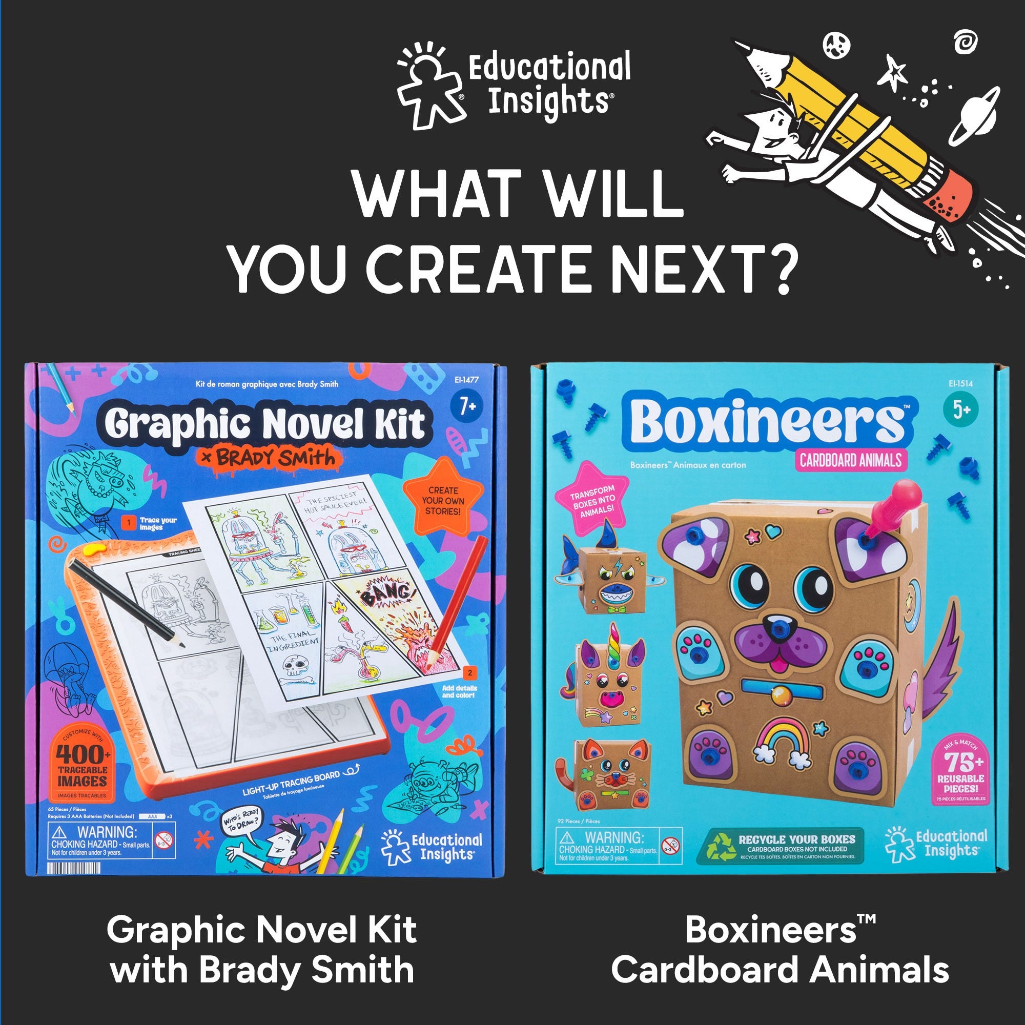 Educational Insights Character Design Studio – Mix-and-Match Rubbing Plate Character Creator (Ages 6+)