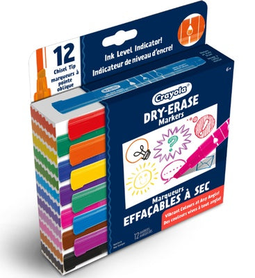 Crayola 12 Count Broad Line Dry Erase Markers – Washable Whiteboard Markers for Kids