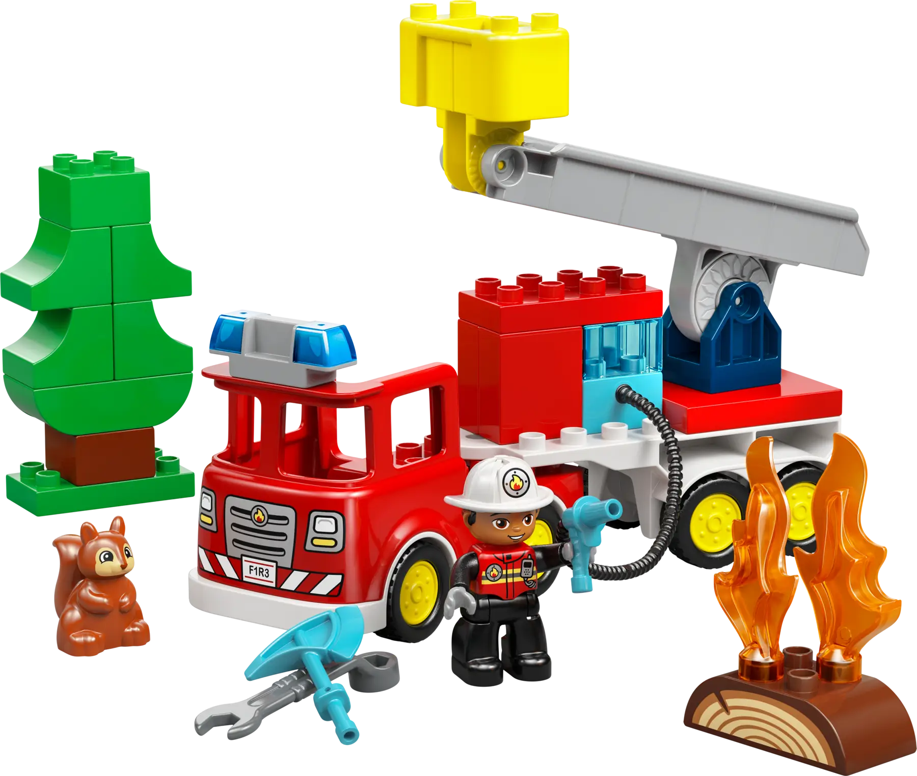 Lego Fire Truck with Hose and Firefighter (10473)