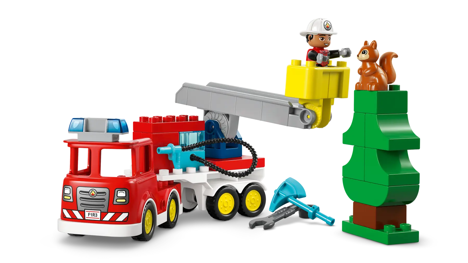 Lego Fire Truck with Hose and Firefighter (10473)
