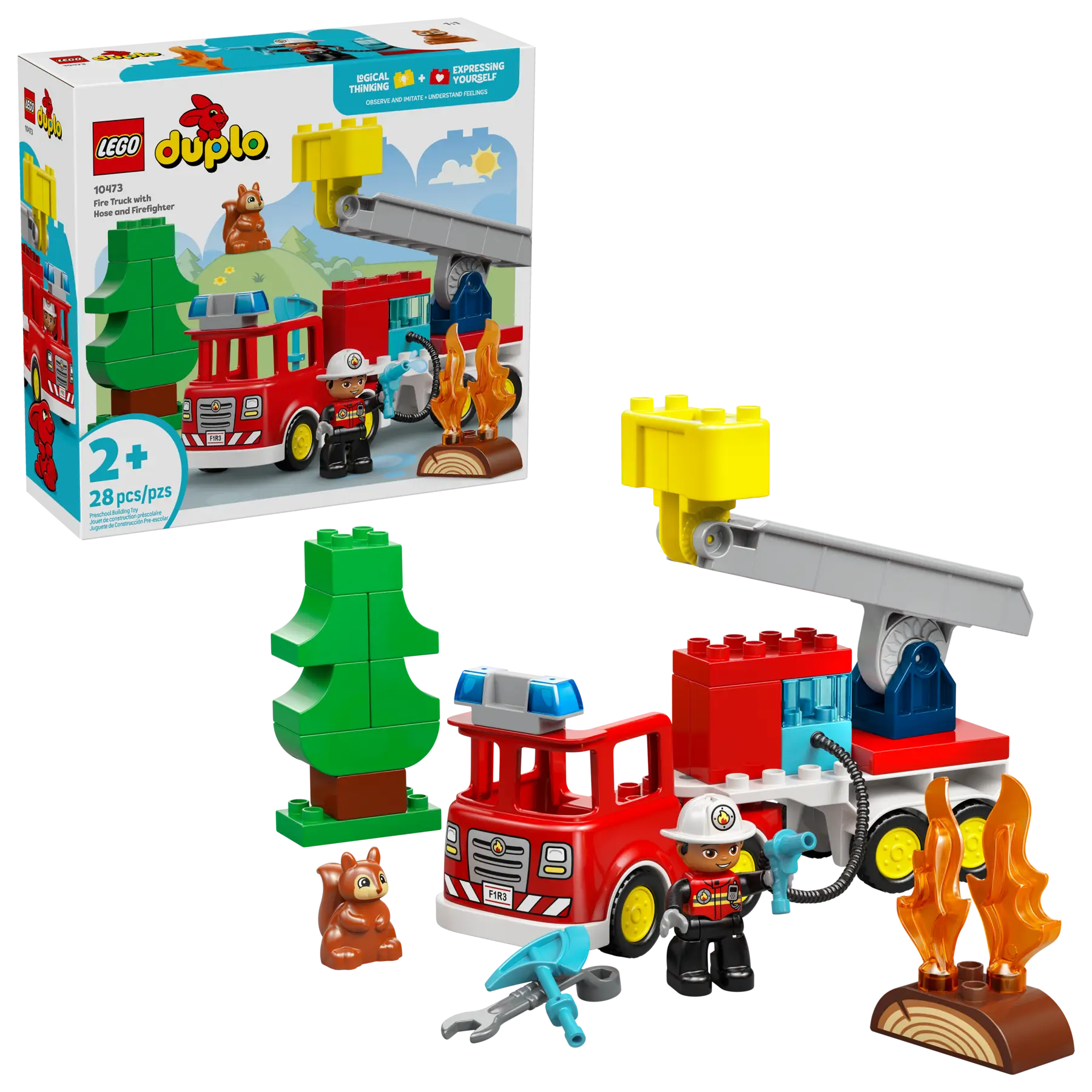 Lego Fire Truck with Hose and Firefighter (10473)