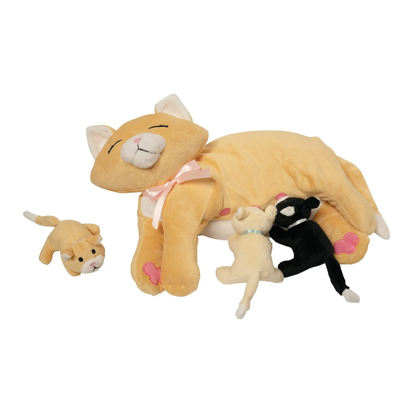 Manhattan Toy Nursing Nina Cat & Kittens 10" – Nurturing Play Cat Family Plush Set
