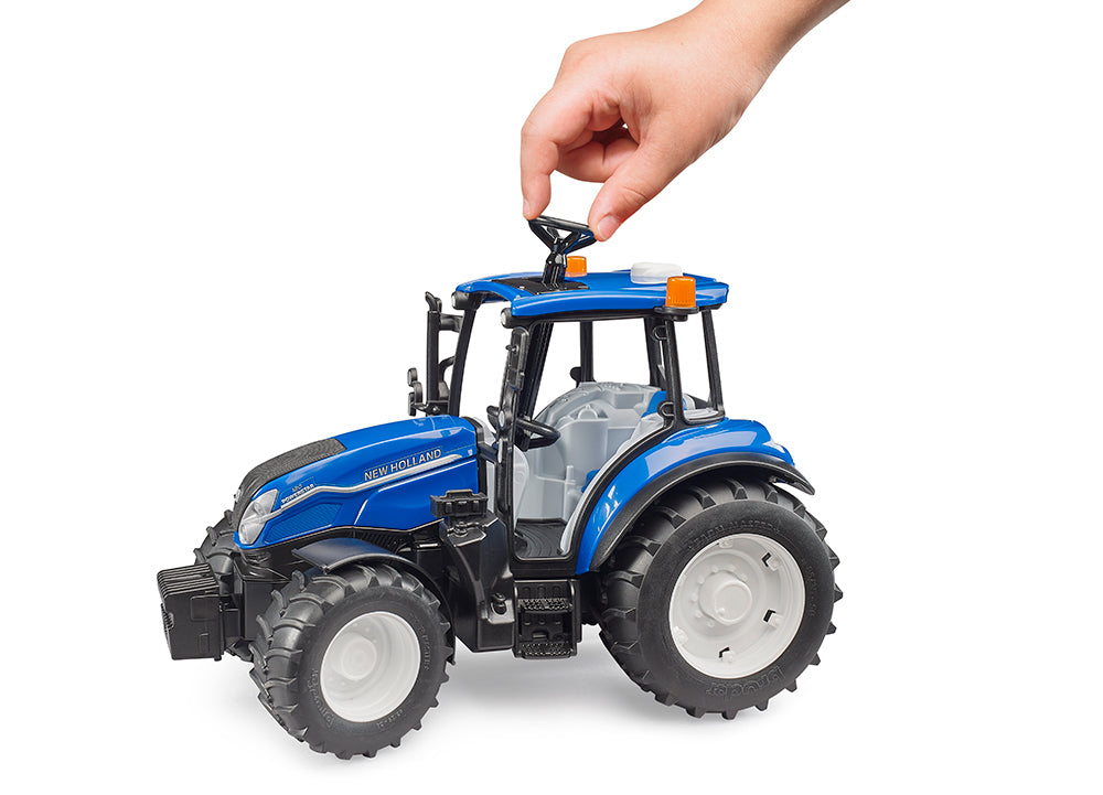 Bruder New Holland Powerstar T5.120 Tractor – 1:16 Compact Farm Toy with Steering (Ages 3+)