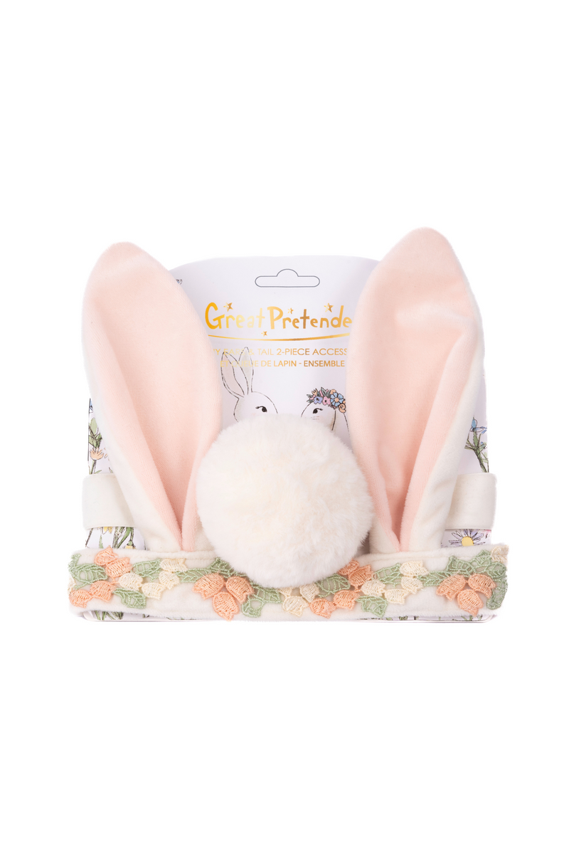 Great Pretenders Hippity Hop Bunny Ears and Tail Accessory Set