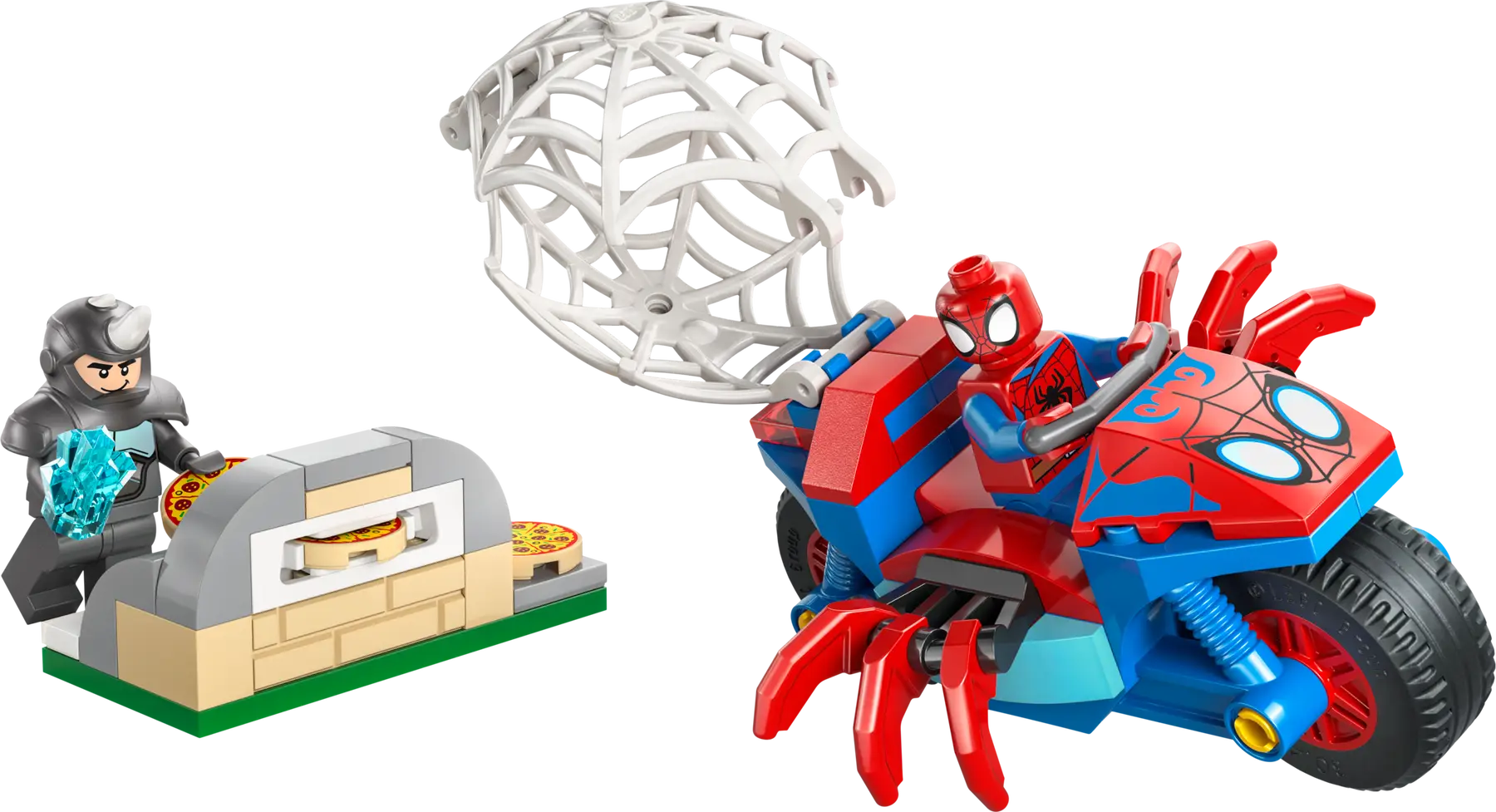 Lego Spidey on his Motorcycle vs. Rhino (11206)