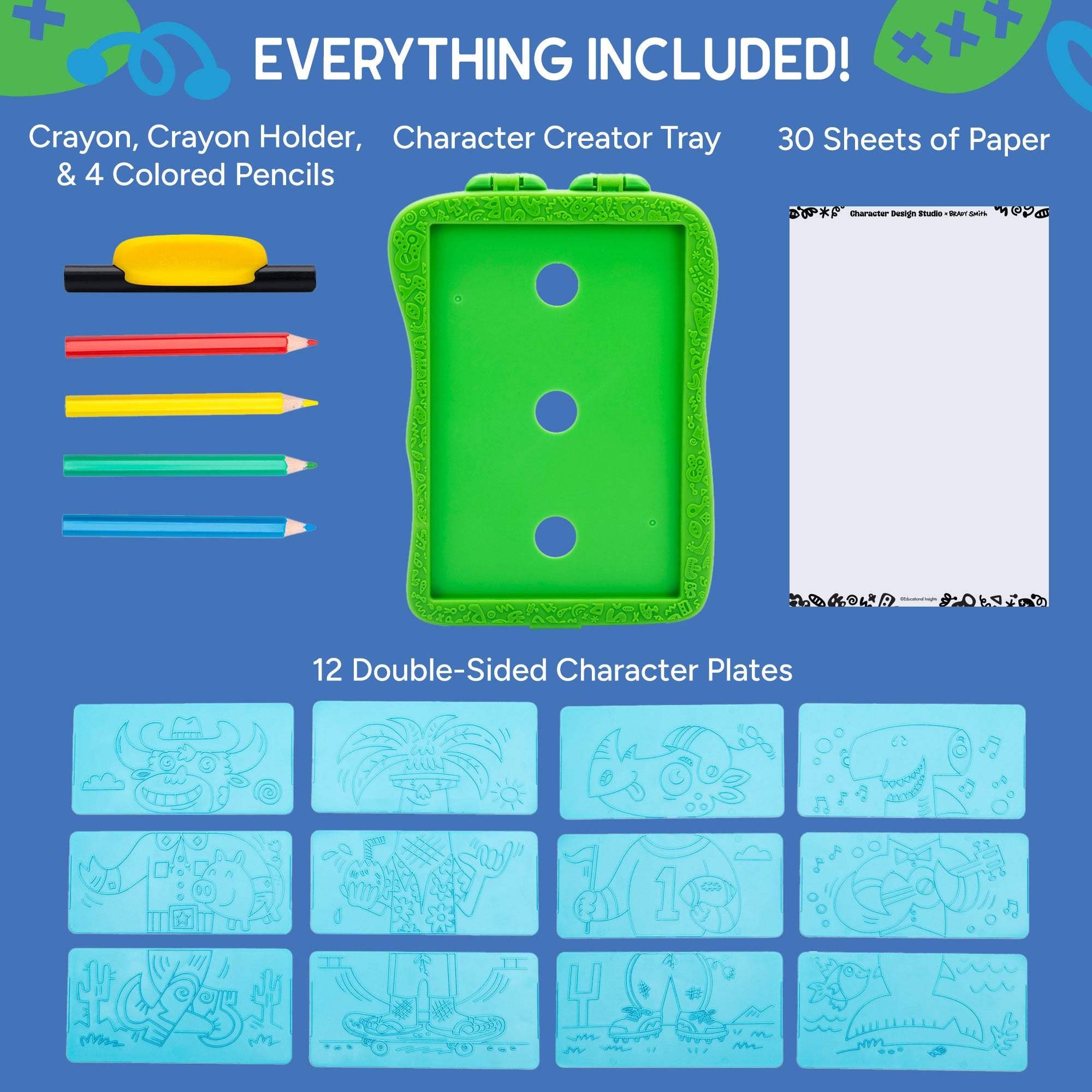 Educational Insights Character Design Studio – Mix-and-Match Rubbing Plate Character Creator (Ages 6+)