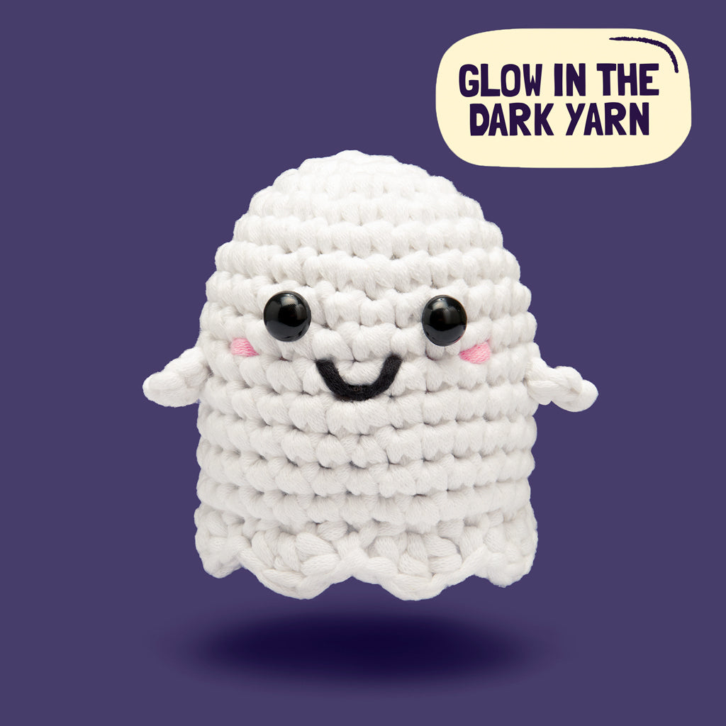The Woobles Snooky the Ghost Beginner Crochet Kit | Halloween Amigurumi Kit for Ages 8+