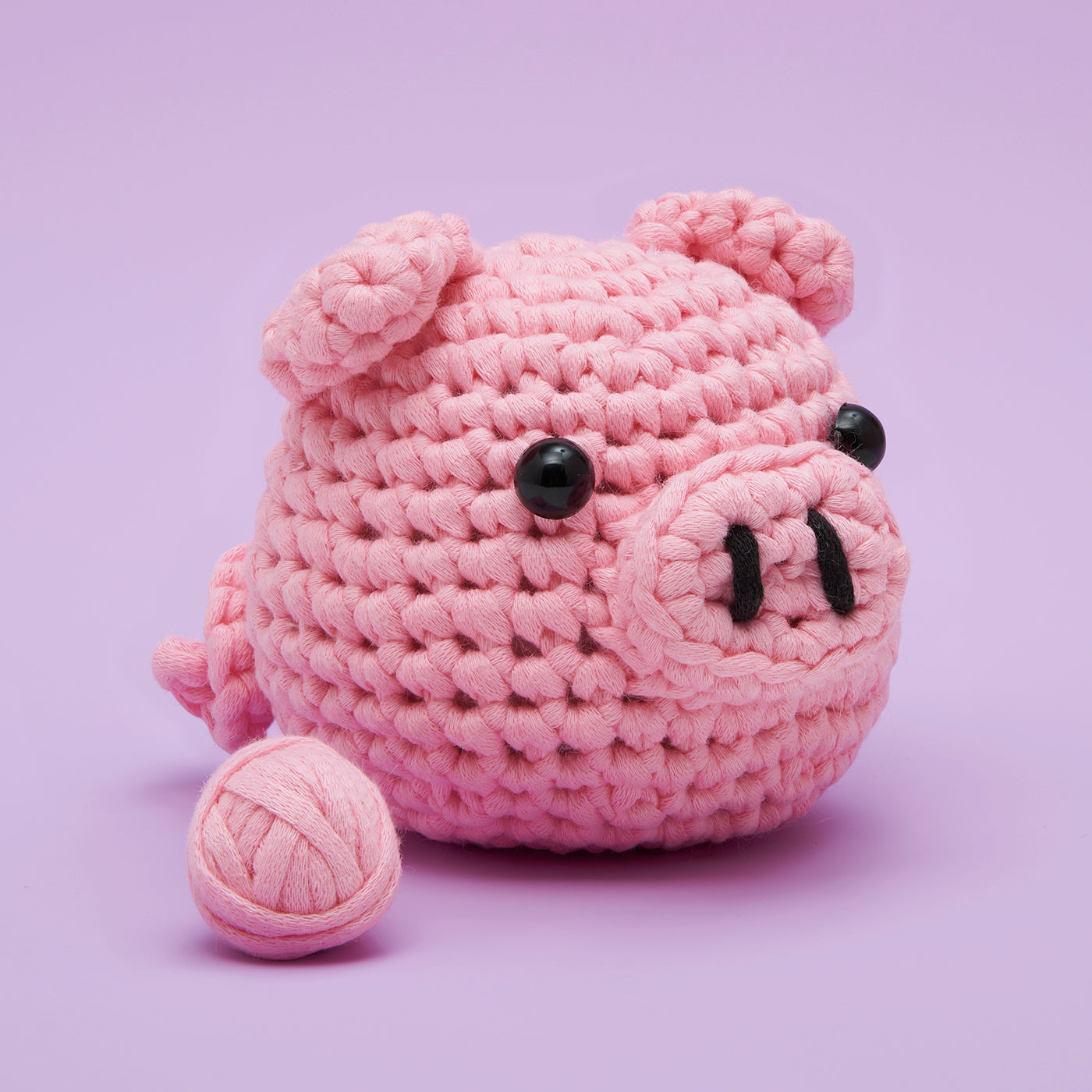 The Woobles Bacon the Pig Beginner Crochet Kit | Easy Amigurumi Kit for Ages 8+