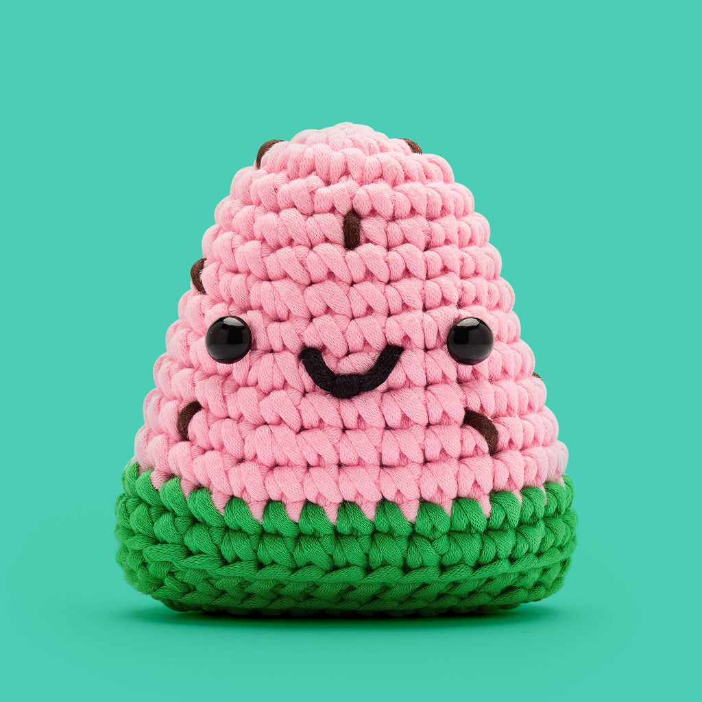 The Woobles Sandy the Watermelon Beginner Crochet Kit | Summer Food Amigurumi for Ages 8+