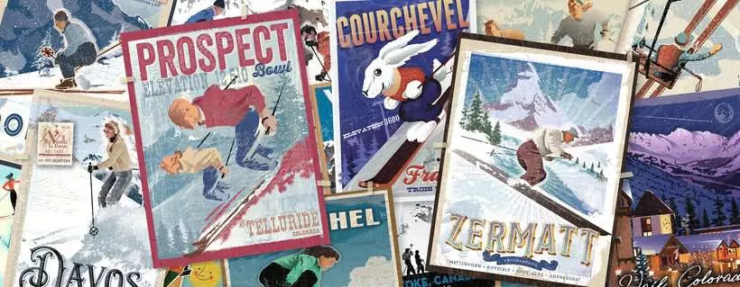 Ravensburger Vintage Ski Posters 1,000-Piece Panorama Puzzle – Retro Alpine Travel Poster Art (Ages 14+)