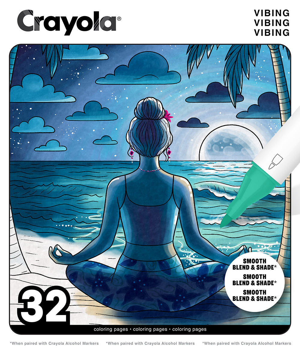 Crayola Aged Up Colouring Book - Vibing – Adult Colouring Book by Real Artist (Ages 14+)