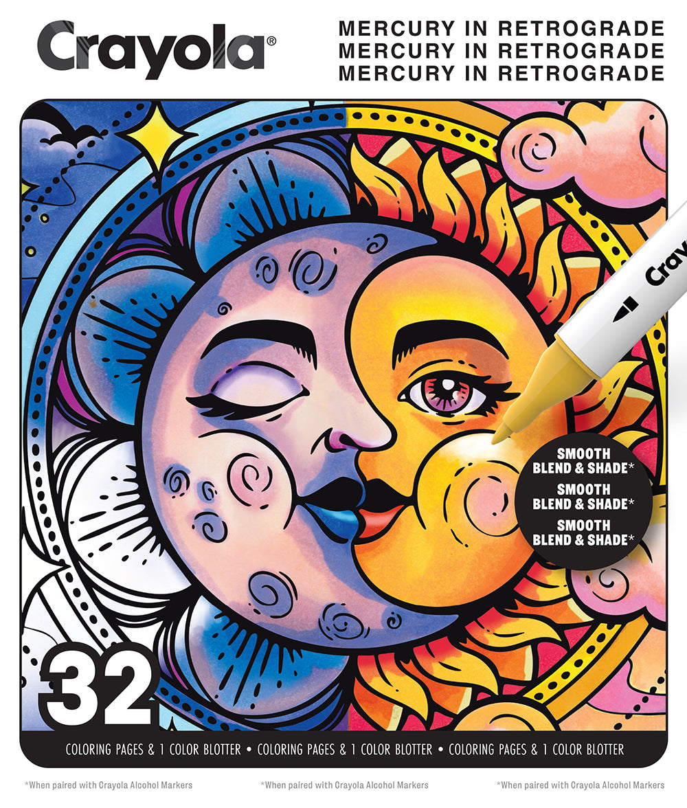 Crayola Aged Up Colouring Book - Mercury in Retrograde – Adult Colouring Book by Real Artist (Ages 14+)