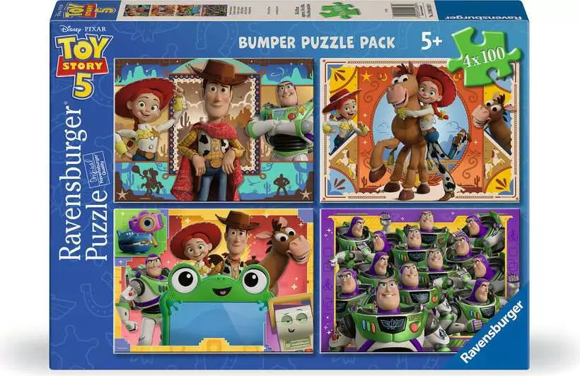 Ravensburger Toy Story 5 Four-Pack 4x100-Piece Puzzle Set – Kids Jigsaw Puzzle Set (Ages 6+)