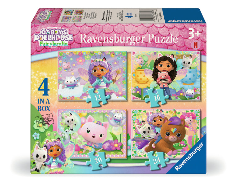Ravensburger Gabby's Dollhouse 4-in-a-Box Puzzle Set – Progressive Kids Puzzles (Ages 3+)