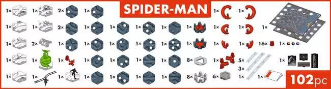 Ravensburger GraviTrax Spider-Man Medium Set – Marvel STEM Marble Run Building Set (Ages 8+)