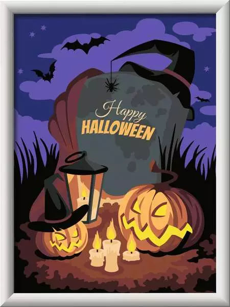 Ravensburger CreArt Halloween Mood Paint by Numbers Kit – 18×24cm Spooky Scene Painting Activity (Ages 9+)