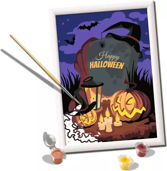 Ravensburger CreArt Halloween Mood Paint by Numbers Kit – 18×24cm Spooky Scene Painting Activity (Ages 9+)