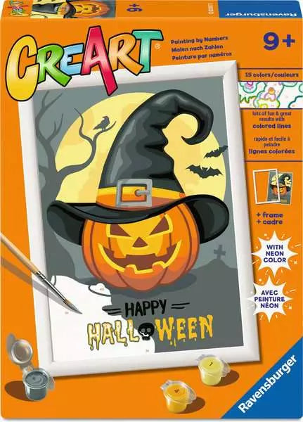 Ravensburger CreArt Happy Halloween Paint by Numbers Kit – 18×24cm Festive Halloween Painting Activity (Ages 9+)