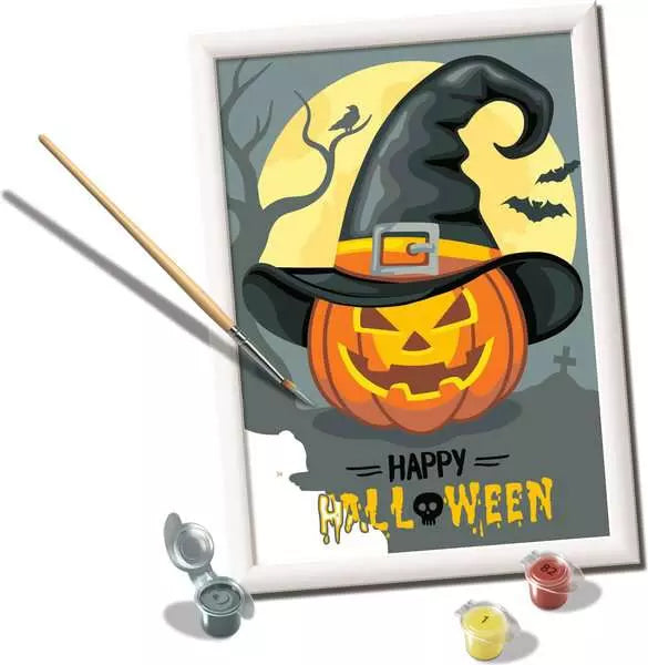 Ravensburger CreArt Happy Halloween Paint by Numbers Kit – 18×24cm Festive Halloween Painting Activity (Ages 9+)