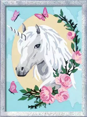 Ravensburger CreArt Kids Unicorn Portrait with Glitter – Large Glitter Paint Art Kit (Ages 7+)