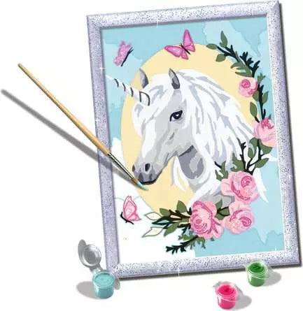 Ravensburger CreArt Kids Unicorn Portrait with Glitter – Large Glitter Paint Art Kit (Ages 7+)