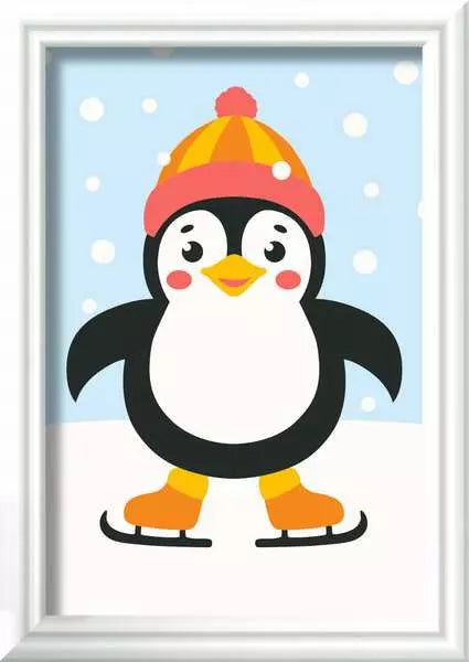 Ravensburger CreArt Kids Penguin in Snow – Winter Paint by Numbers Art Kit (Ages 7+)