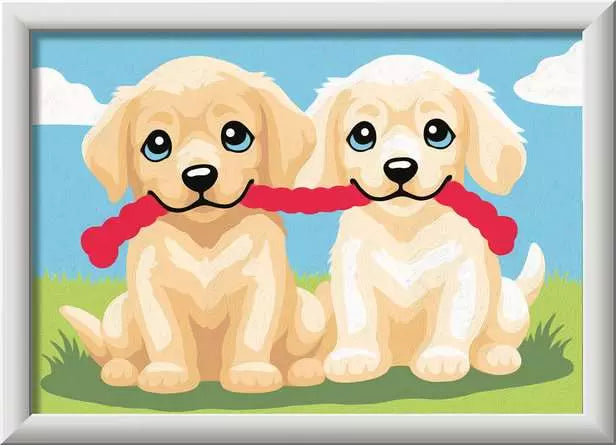 Ravensburger CreArt Kids Playing Puppies – Paint by Numbers Art Kit (Ages 7+)