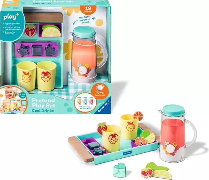 Ravensburger Play+ Fresh Drinks Pretend Play Set – Kids Tea & Juice Café Set (Ages 2+)