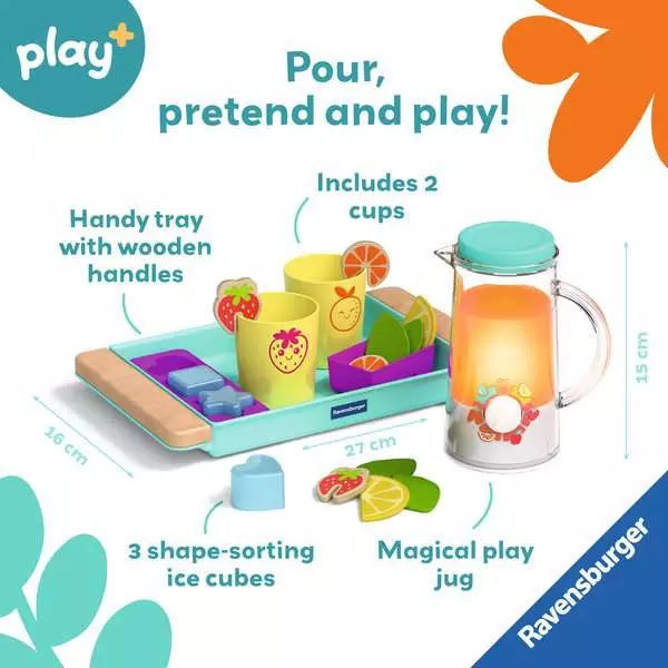 Ravensburger Play+ Fresh Drinks Pretend Play Set – Kids Tea & Juice Café Set (Ages 2+)