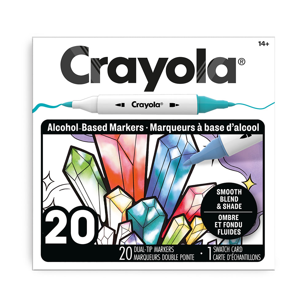 Crayola All Grown Up 20-Count Alcohol Markers – Blendable Art Markers for Adults & Teens (Ages 14+)
