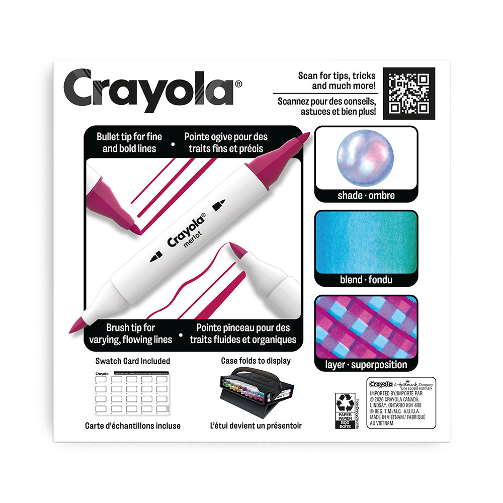 Crayola All Grown Up 20-Count Alcohol Markers – Blendable Art Markers for Adults & Teens (Ages 14+)