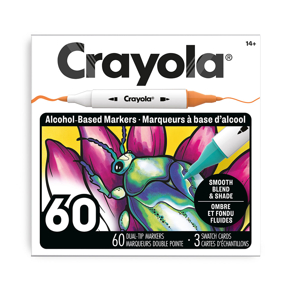 Crayola All Grown Up 60-Count Alcohol Markers – Full Colour Blendable Art Marker Set for Adults (Ages 14+)